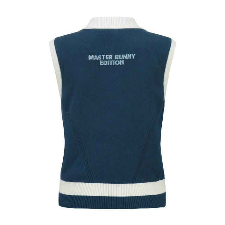 Master Bunny Women's Color-Mix Cashmere Windproof Knitted Vest