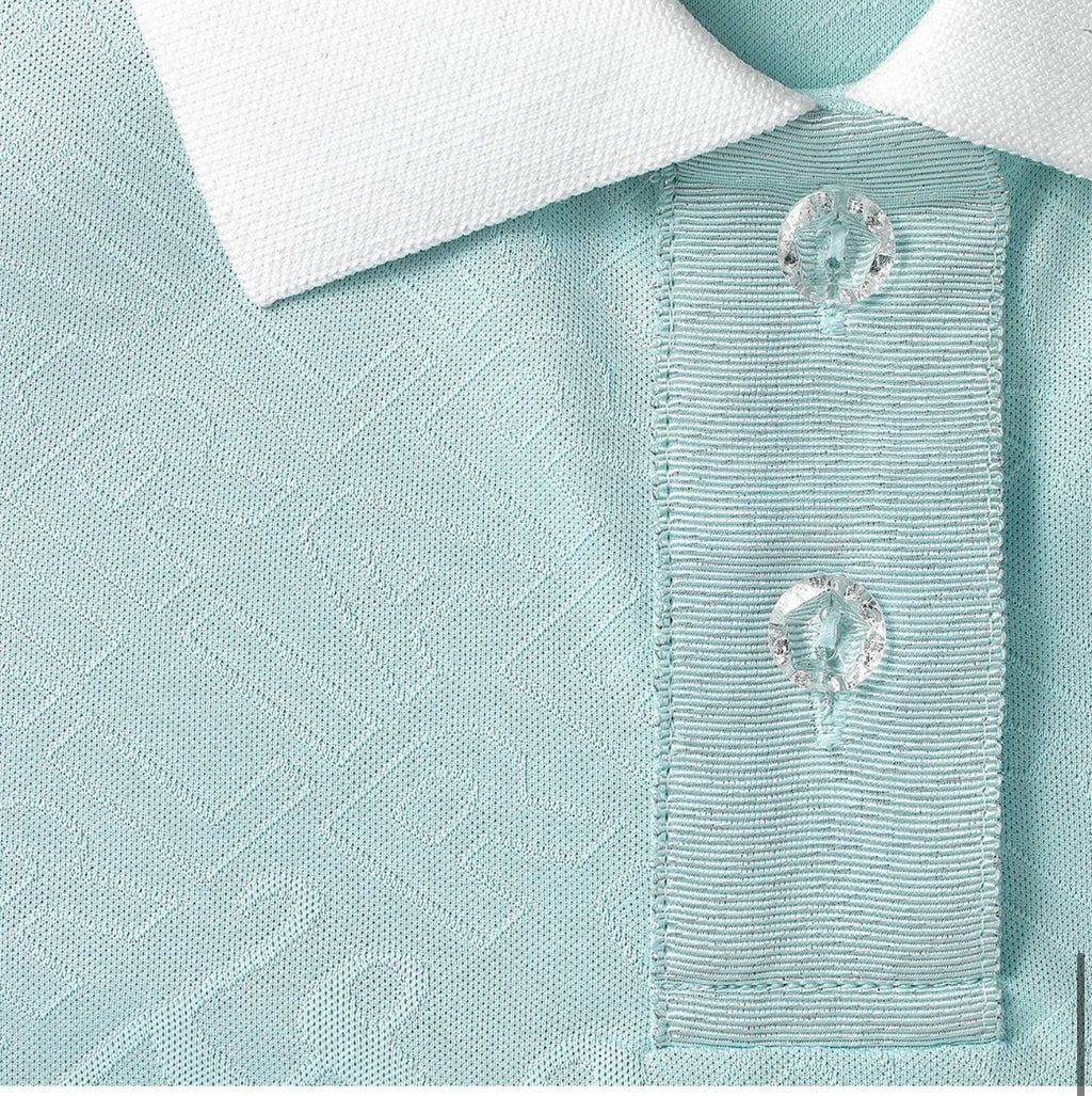 Fairliar Ferragamo Jacquard Collared T-shirt (Mint)