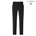 St Andrews Black Women's Diagonal Button Elastic Pants