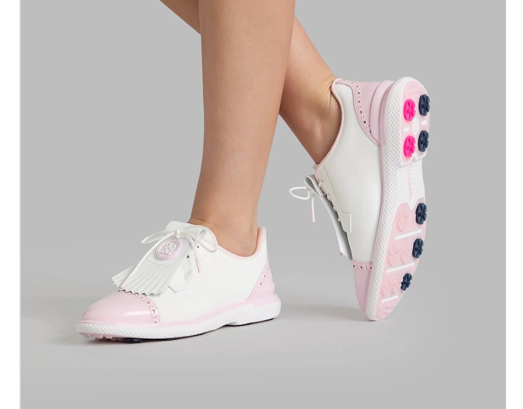 G/Fore Women's Brogue Cap Toe Kiltie Gallivan2r Golf Shoes - Snow/Blush