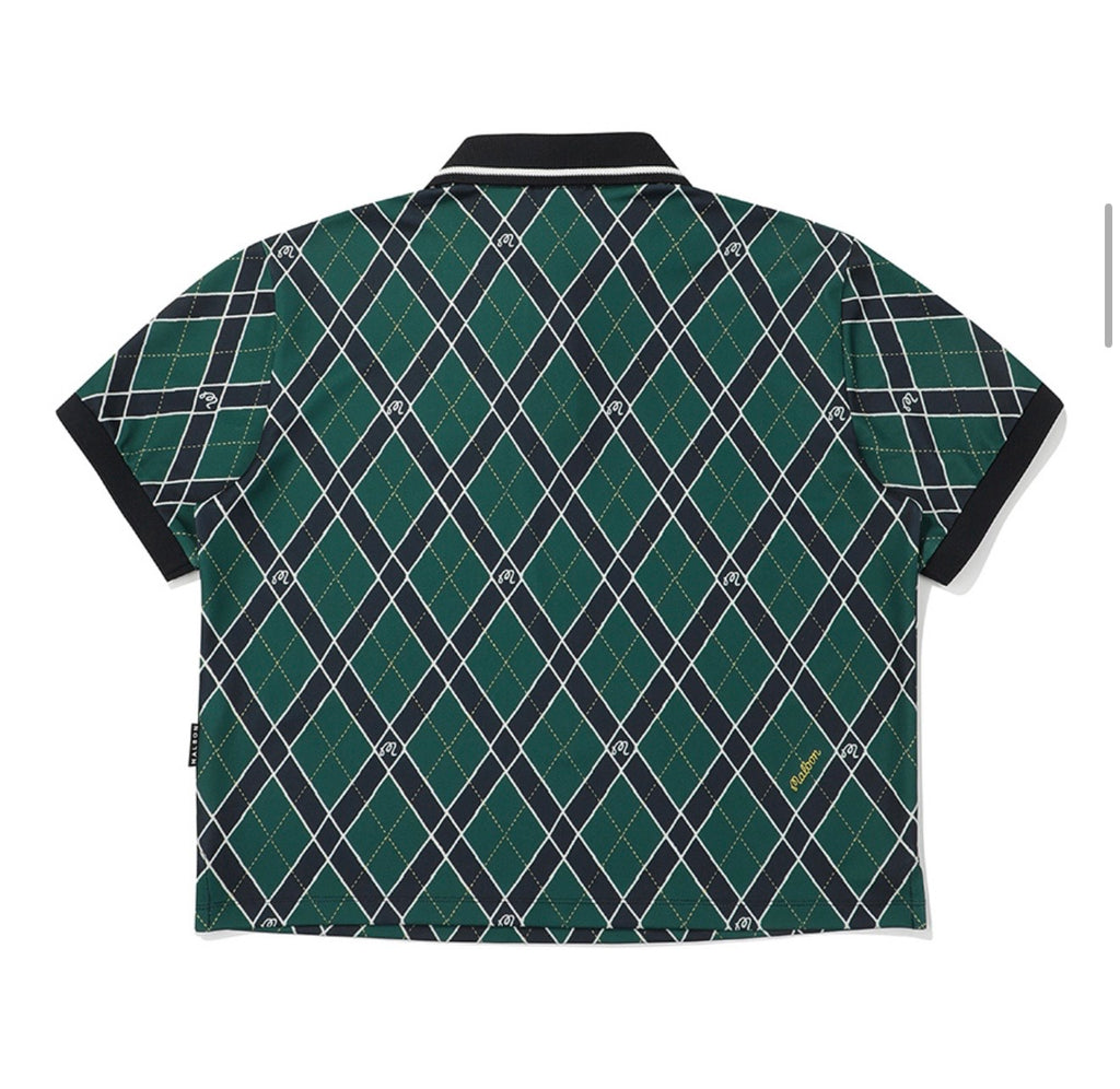 Malbon Argyle pattern polo shirt
