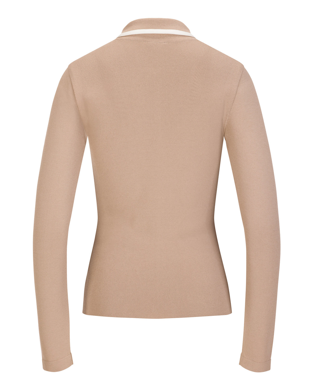 Fairliar Leather Color Combination Collar Knit (Cocoa)