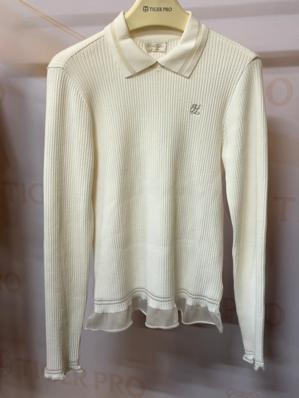 Fairliar Lace collar knitted shirt