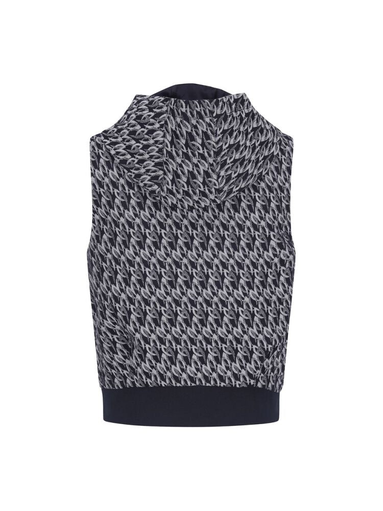 Master Bunnys Women's panel pocket symbol jacquard hoodie vest