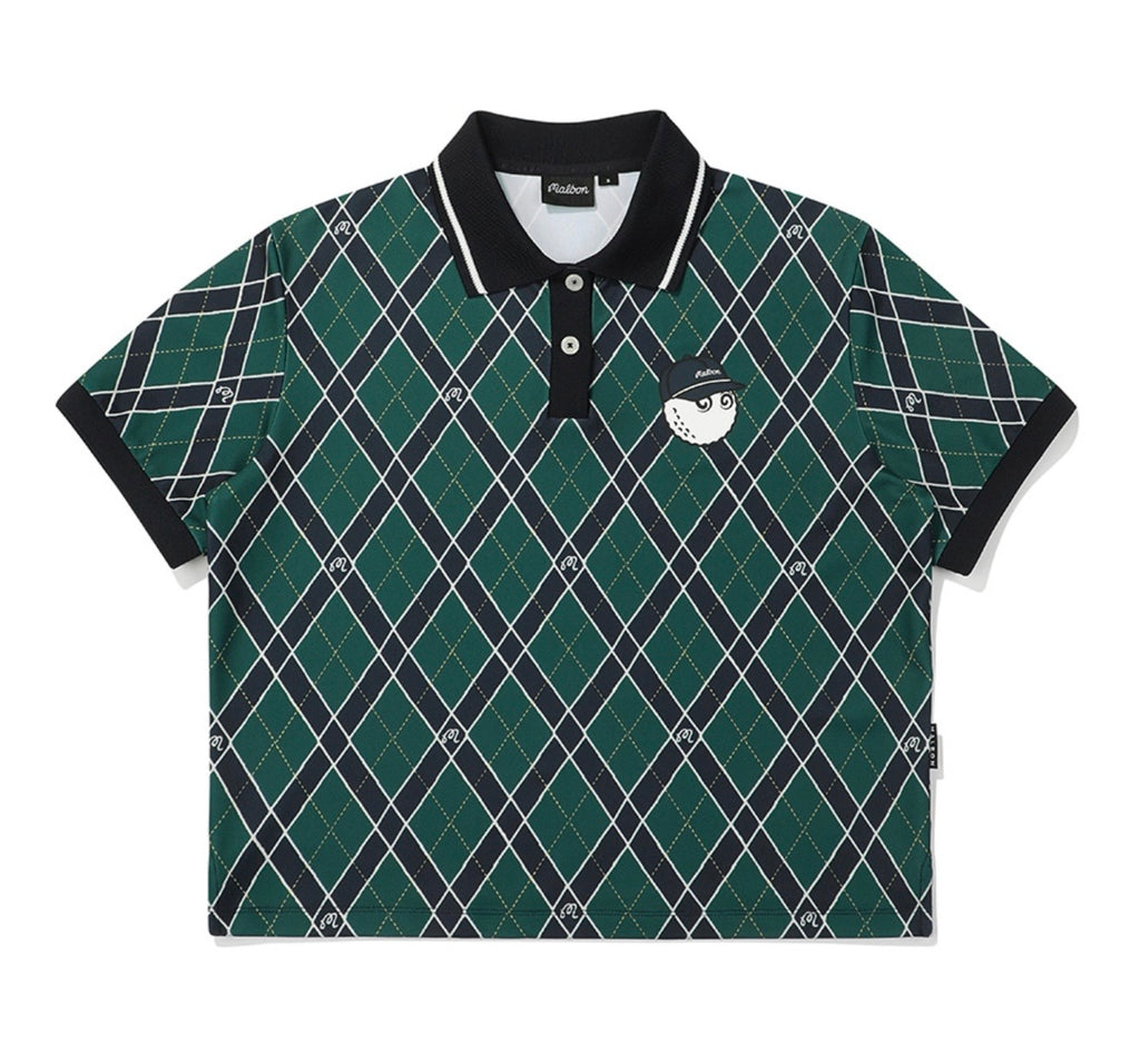 Malbon Argyle pattern polo shirt