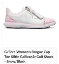 G/Fore Women's Brogue Cap Toe Kiltie Gallivan2r Golf Shoes - Snow/Blush