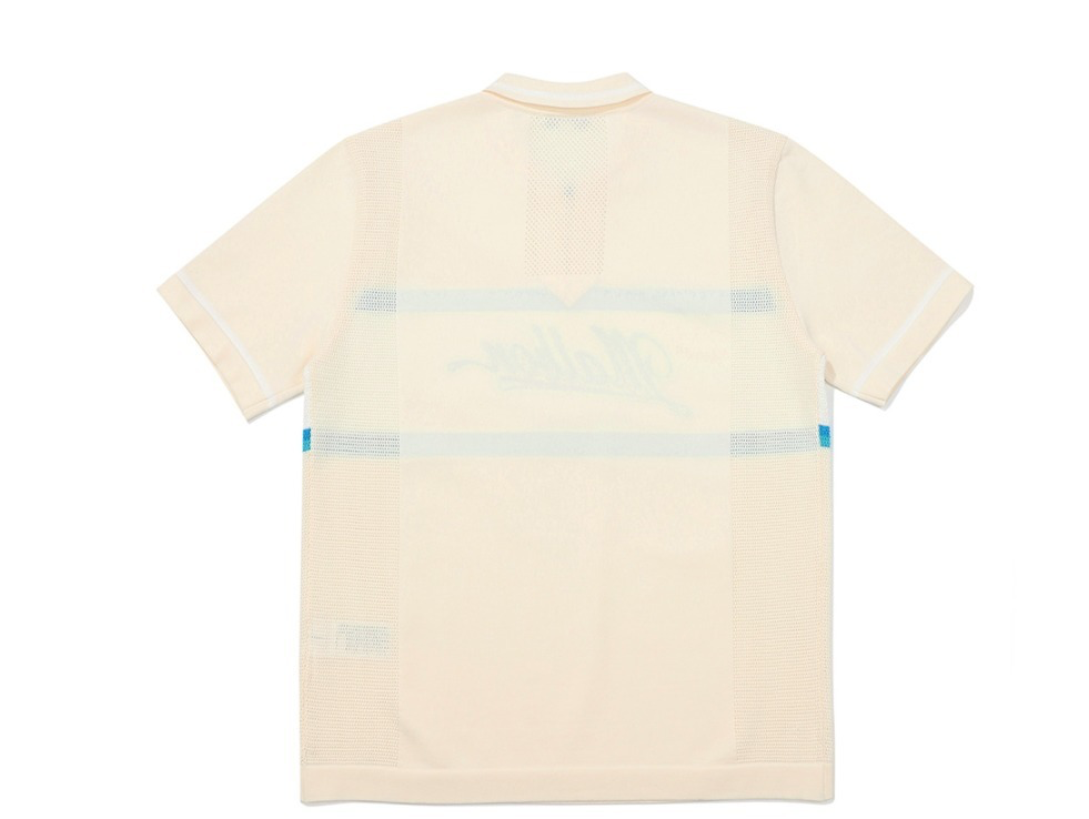 Malbon Golf Color Block Amosa Short Sleeve Summer Knit（Cream）