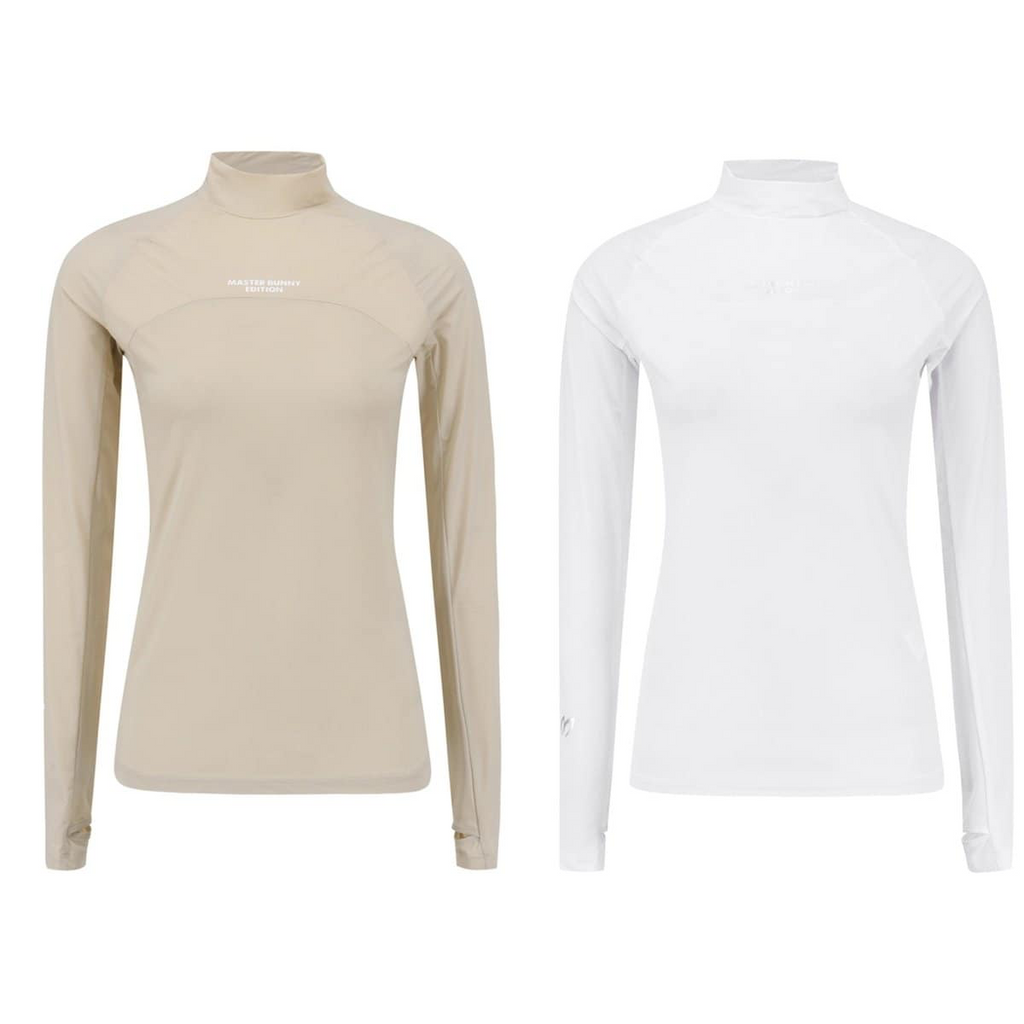 Master Bunny Women's cut-off cuff cool-feeling mock neck T-shirt