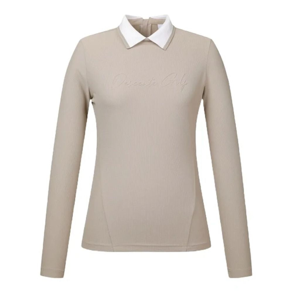 [Descente Golf] Women's knit collar long-sleeve T-shirt