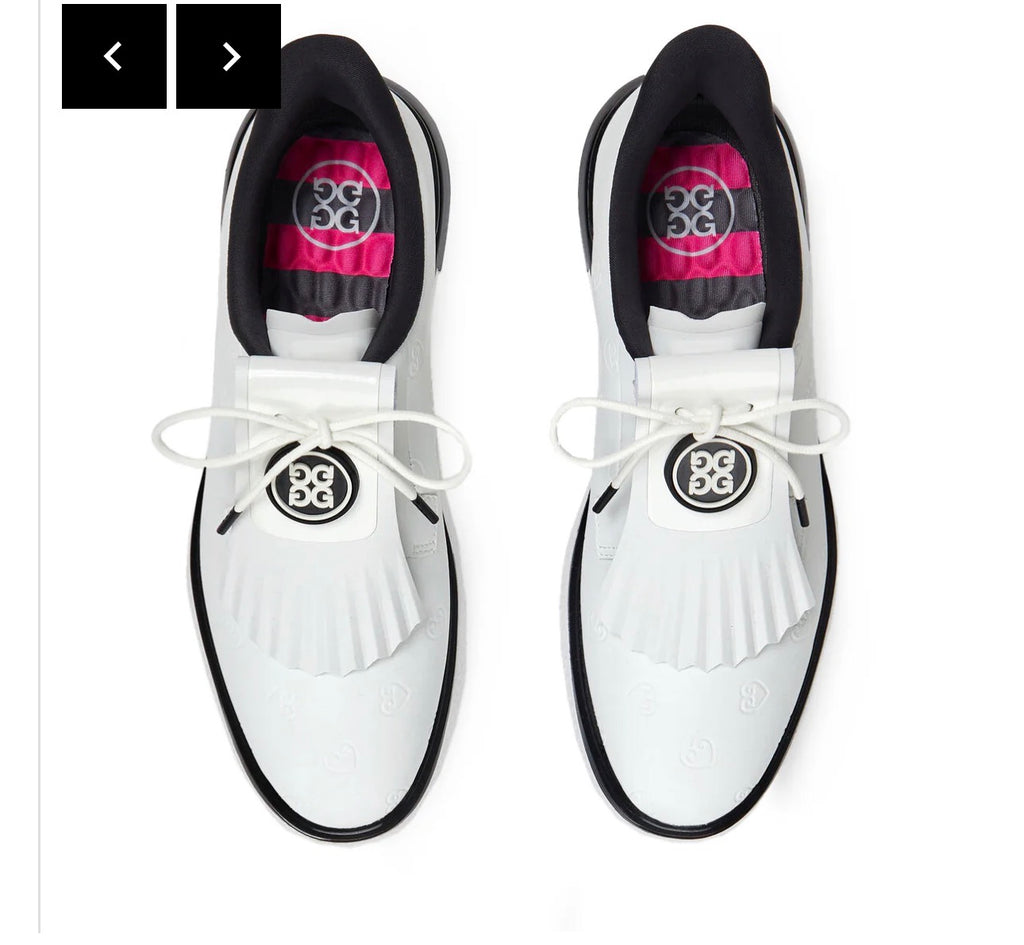 G/Fore Women's Heart
Debossed Gallivan2r Kiltie Golf Shoes - Snow/Onyx