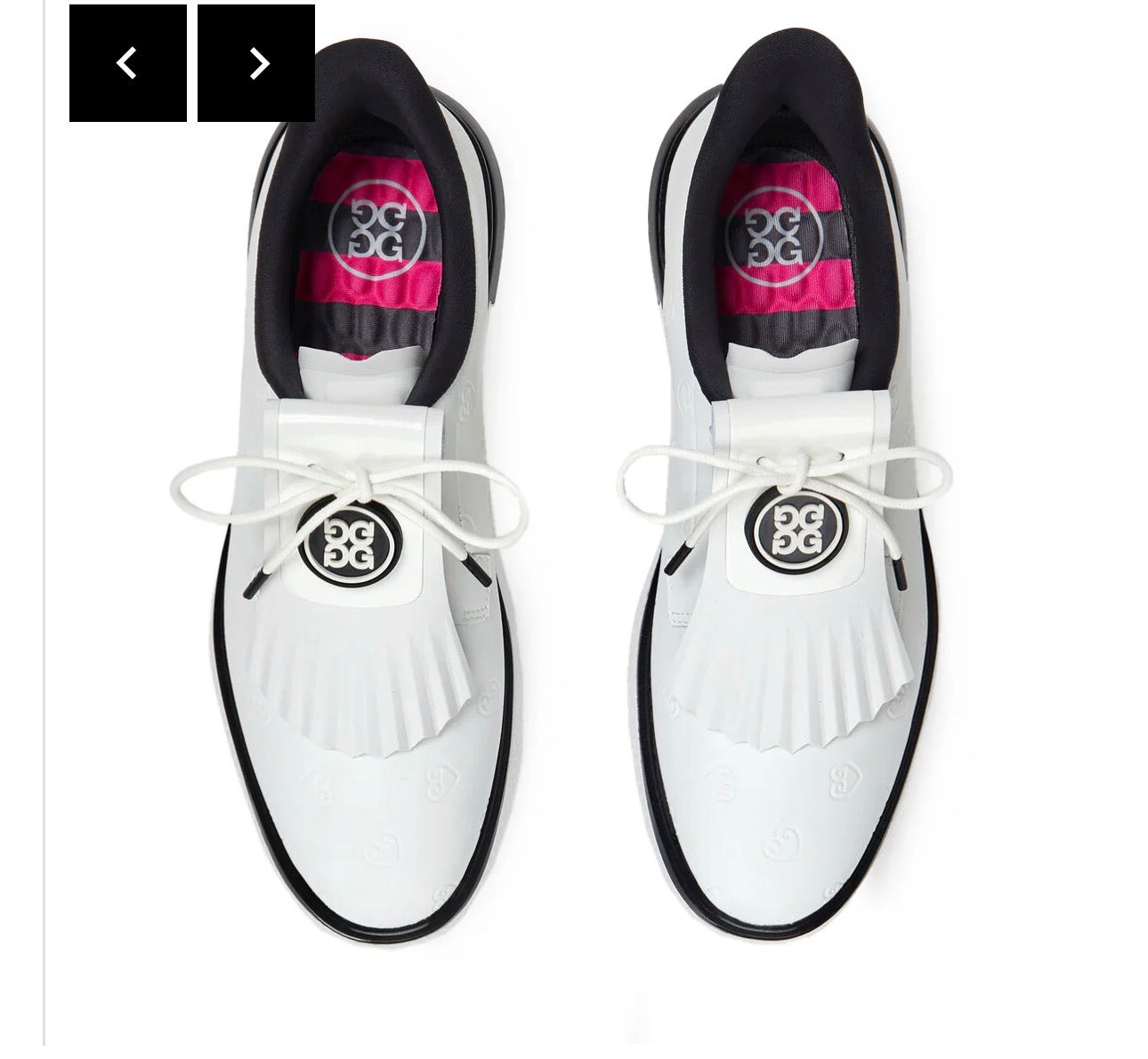 G/Fore Women's Heart
Debossed Gallivan2r Kiltie Golf Shoes - Snow/Onyx