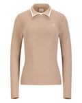 Fairliar Leather Color Combination Collar Knit (Cocoa)