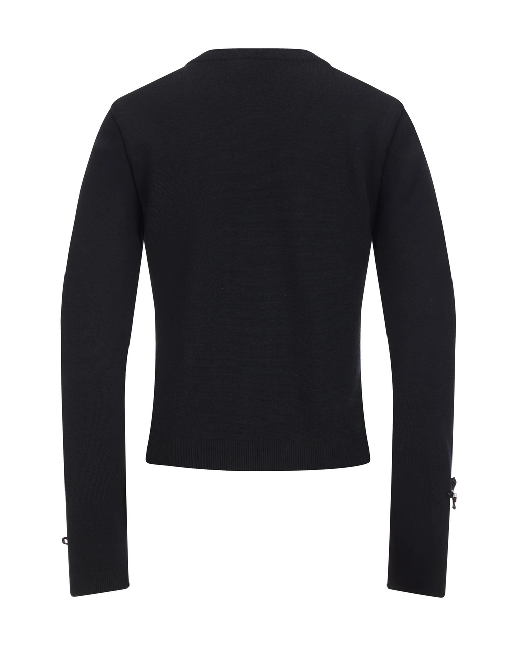 Fairliar Leather flower trimmed cardigan (Black)