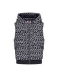 Master Bunnys Women's panel pocket symbol jacquard hoodie vest