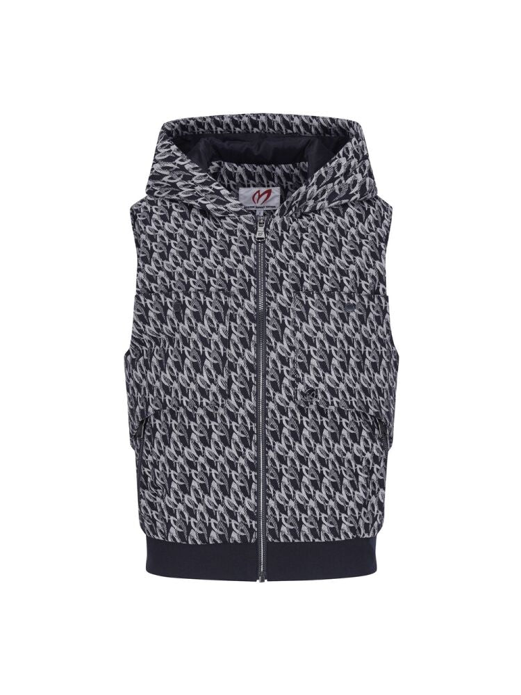 Master Bunnys Women's panel pocket symbol jacquard hoodie vest