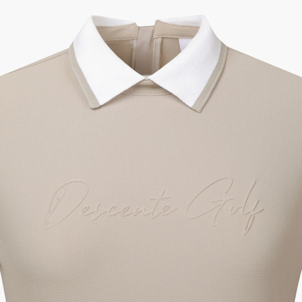 [Descente Golf] Women's knit collar long-sleeve T-shirt