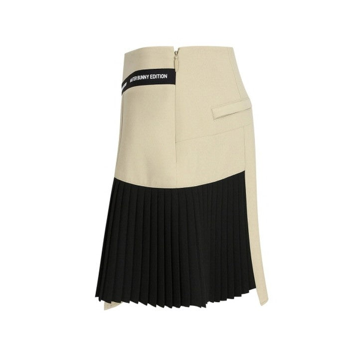 Master Bunnys Women's Logo Series Asymmetrical Pleated Wide-Leg Skirt