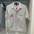 Malbon Men's Striped Bucket Shirt Light Gray