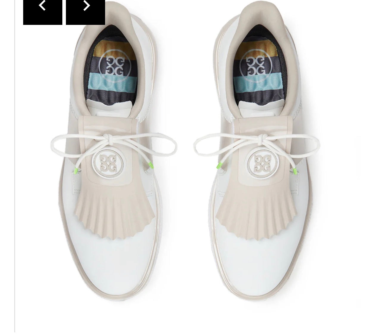 G/Fore Women's Gallivan2r Side Stripe Golf Shoes - Snow/Stone
