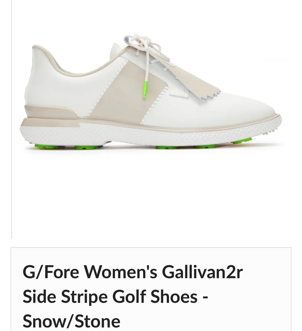 G/Fore Women's Gallivan2r Side Stripe Golf Shoes - Snow/Stone