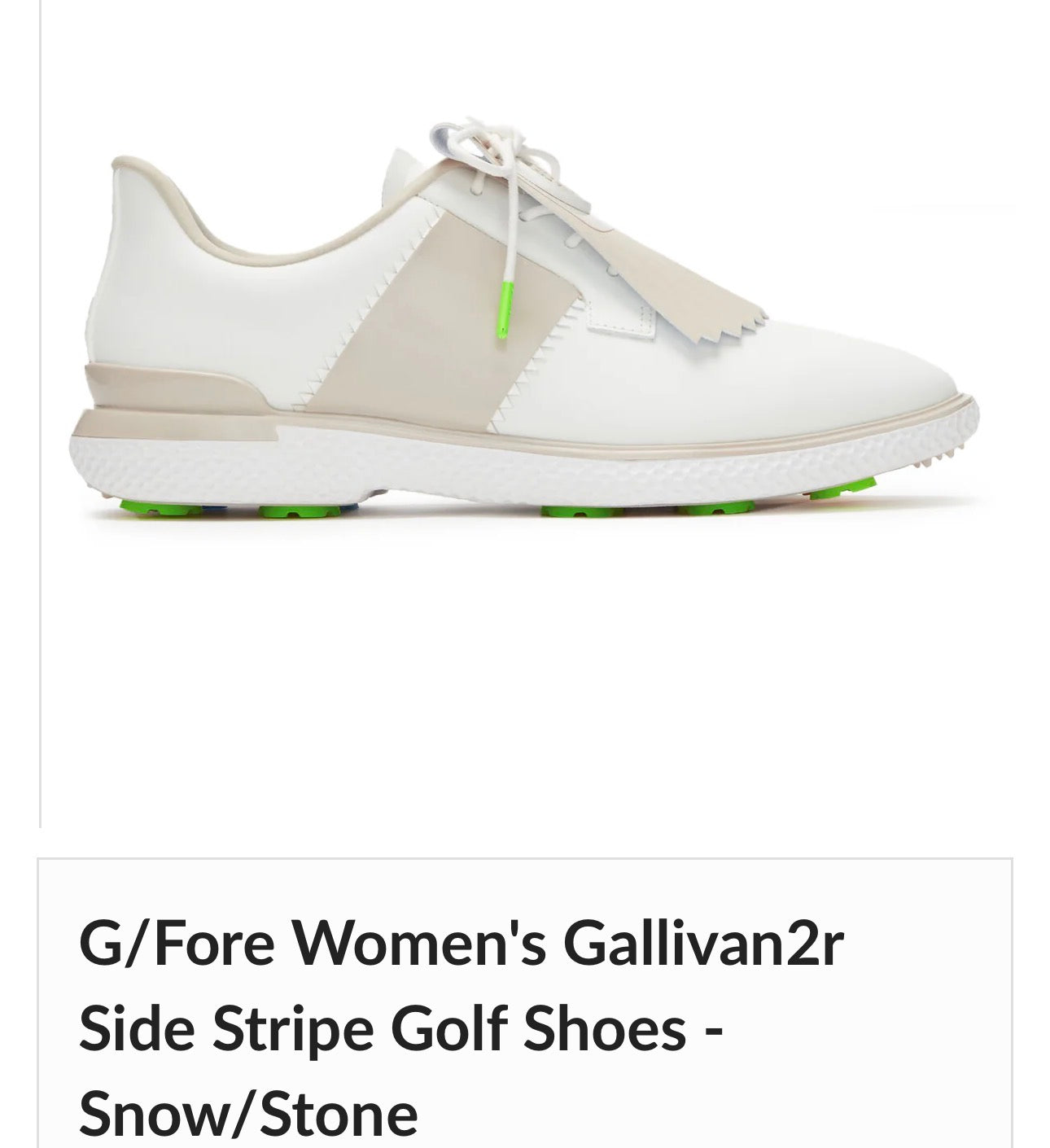 G/Fore Women's Gallivan2r Side Stripe Golf Shoes - Snow/Stone