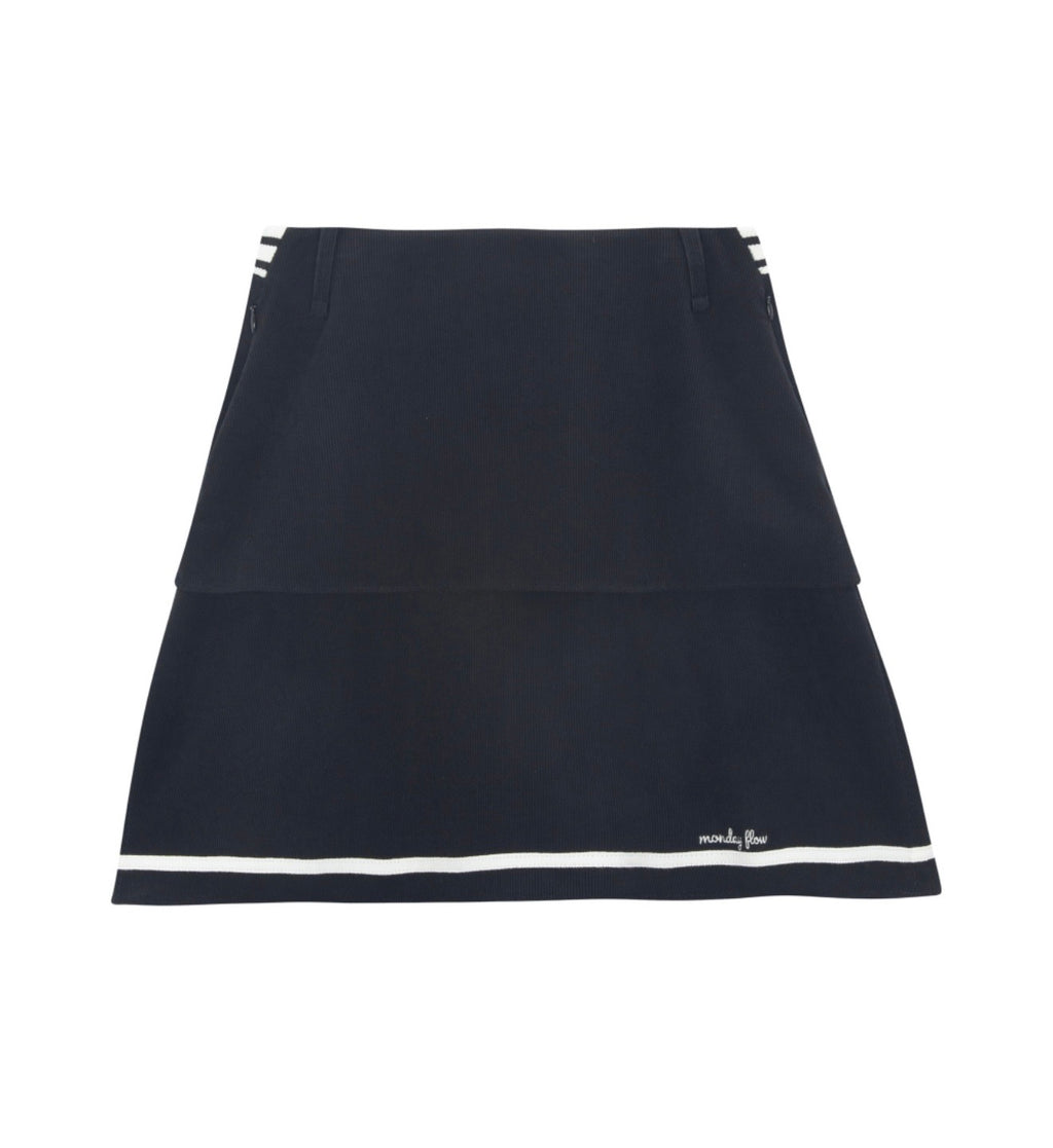Monday Flow Layered Skirt_Black