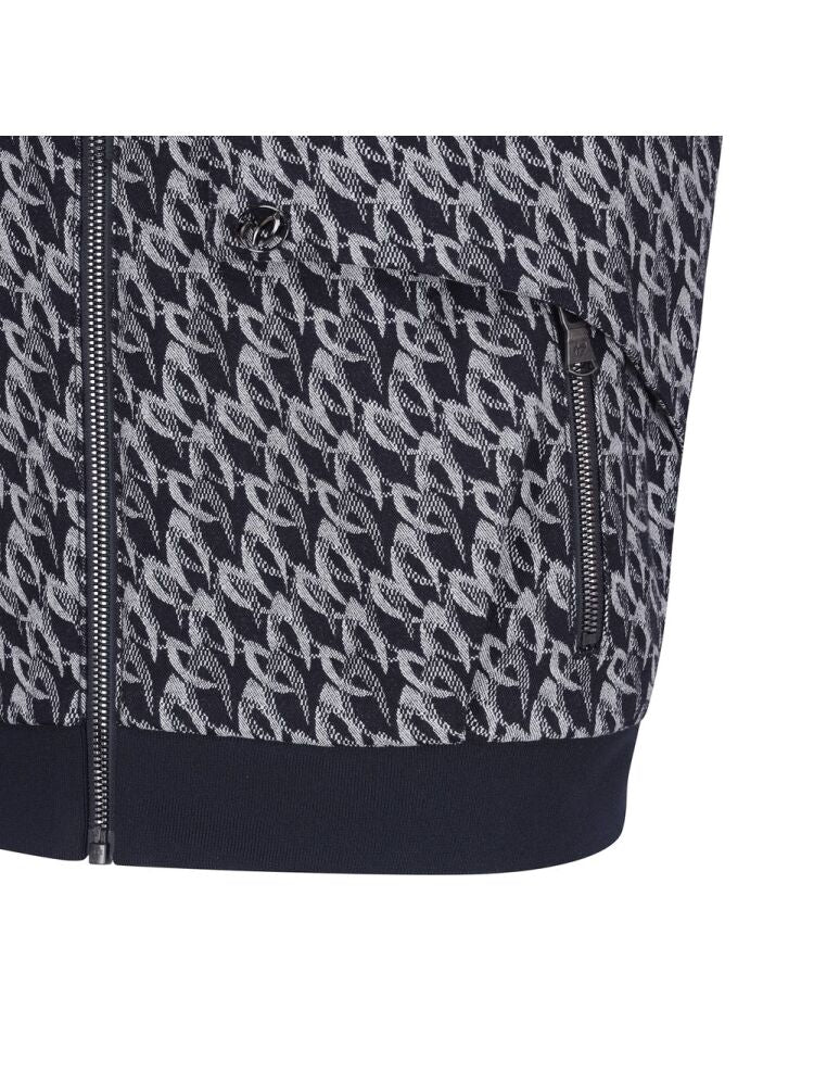 Master Bunnys Women's panel pocket symbol jacquard hoodie vest