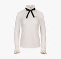 Fairliar Velvet Ribbon Detachable T-Shirt (Ivory)