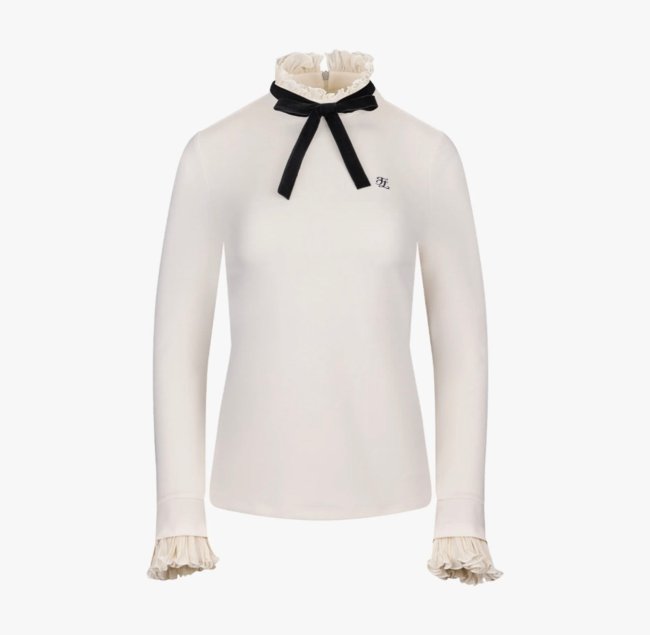 Fairliar Velvet Ribbon Detachable T-Shirt (Ivory)