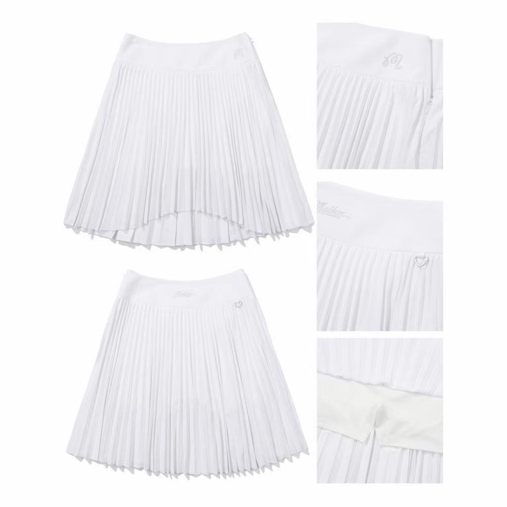 Malbon High-waisted asymmetric Jersey pleated skirt