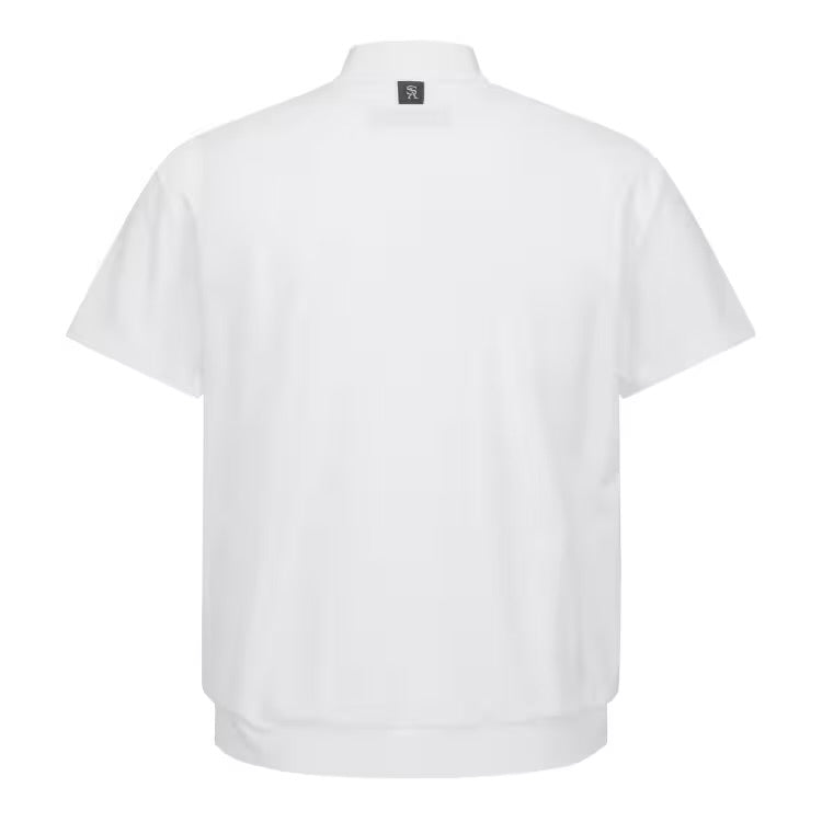 St Andrews Men's Woven Hybrid High-Neck Short Sleeve T-Shirt with Pocket Detail