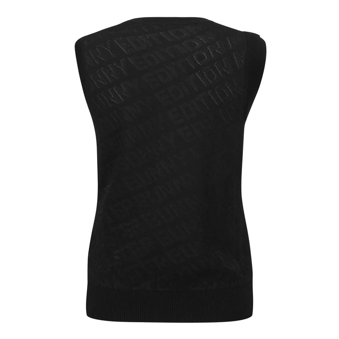 Master Bunnys Women's glitter logo pattern knitted vest