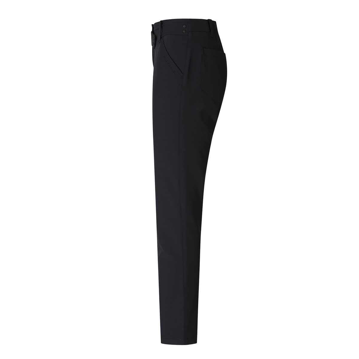 St Andrews Black Women's Diagonal Button Elastic Pants