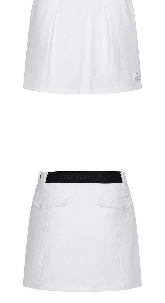 MASTER BUNNY EDITION Minimal Pintuck A-line Back Banding Skirt