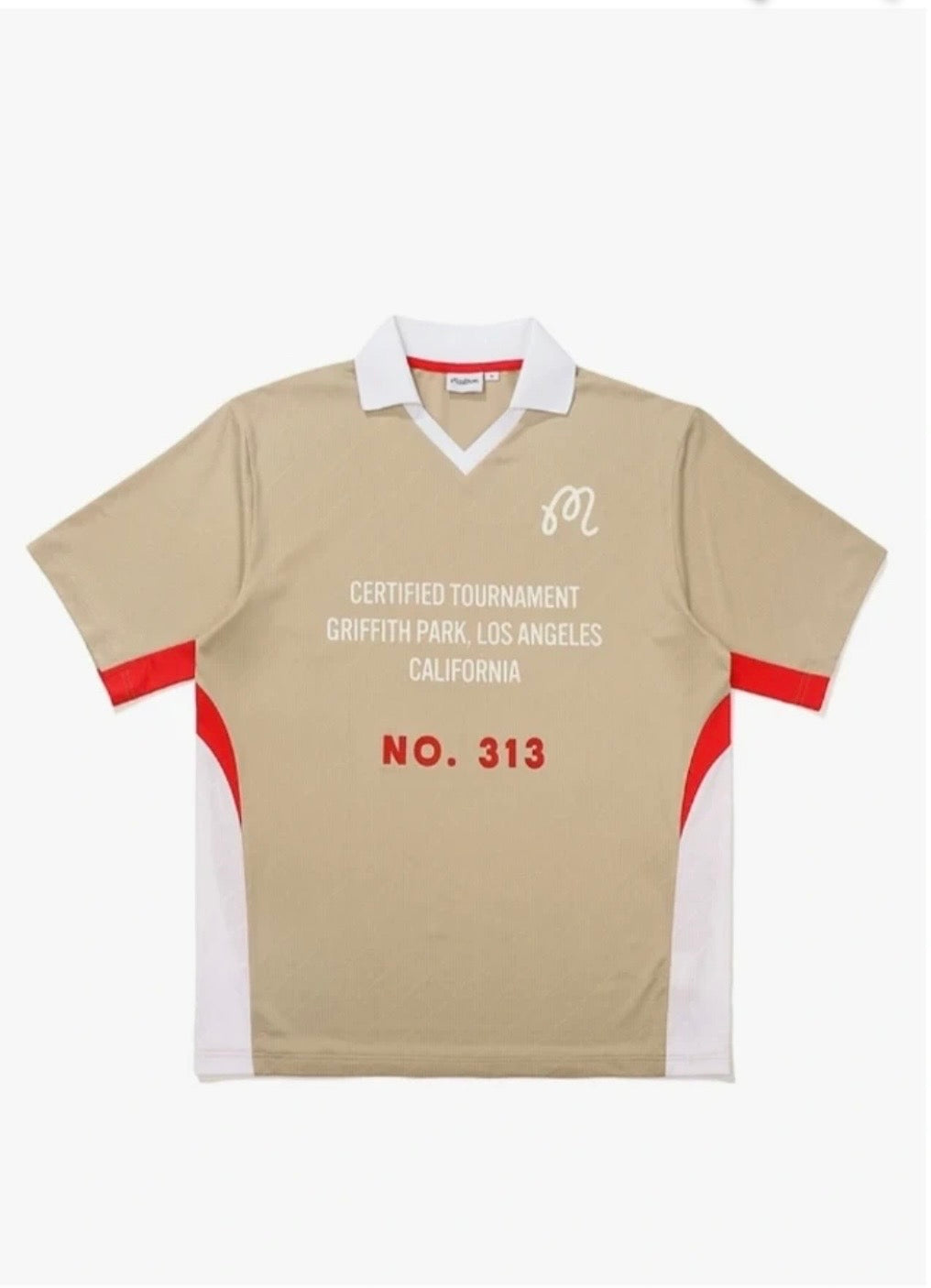 Malbon Golf Mesh Jacquard T-shirt Beige M