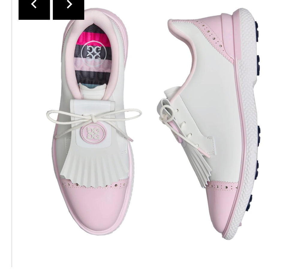 G/Fore Women's Brogue Cap Toe Kiltie Gallivan2r Golf Shoes - Snow/Blush