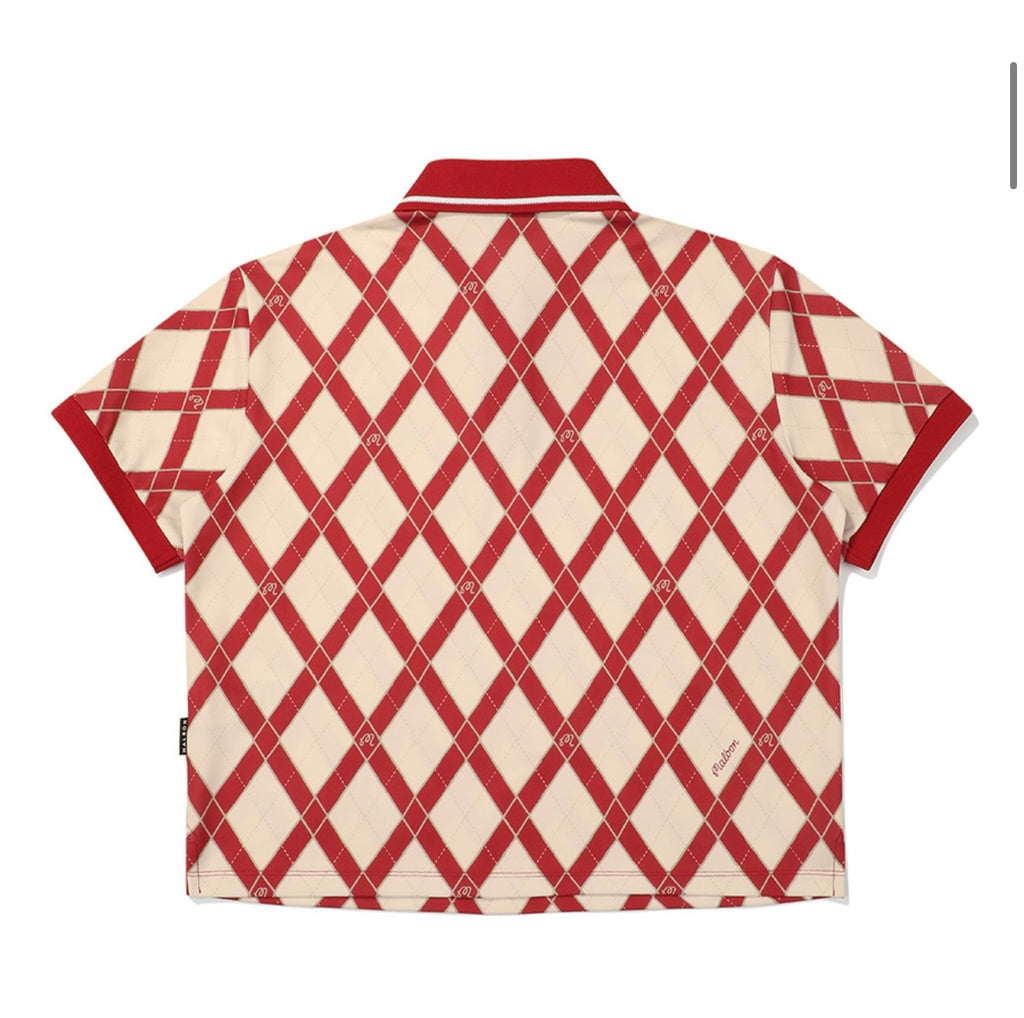 Malbon Argyle pattern polo shirt