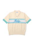 Malbon Color-block half-sleeve knit top CREAM