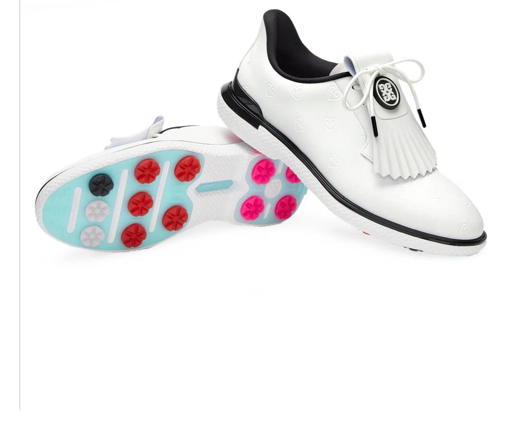 G/Fore Women's Heart
Debossed Gallivan2r Kiltie Golf Shoes - Snow/Onyx