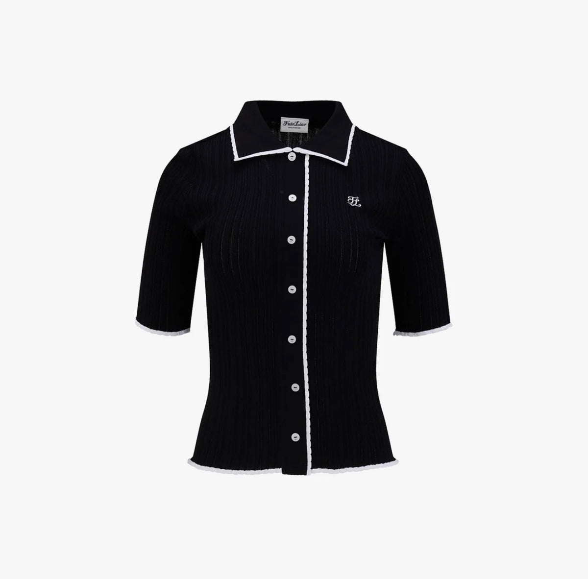 Fairliar Scallop Detailed Knit (Black)