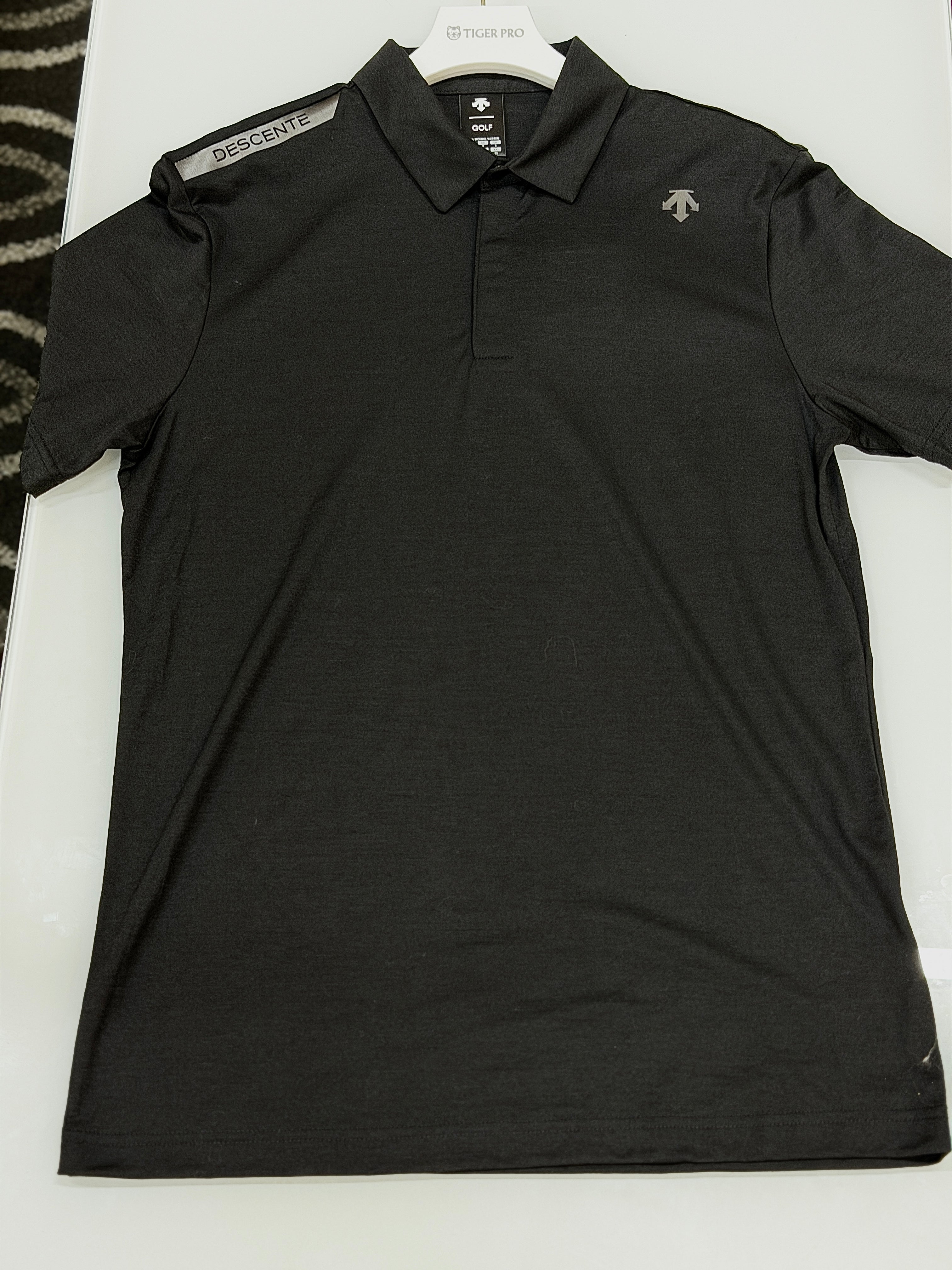 Descente Men Black Golf Polo