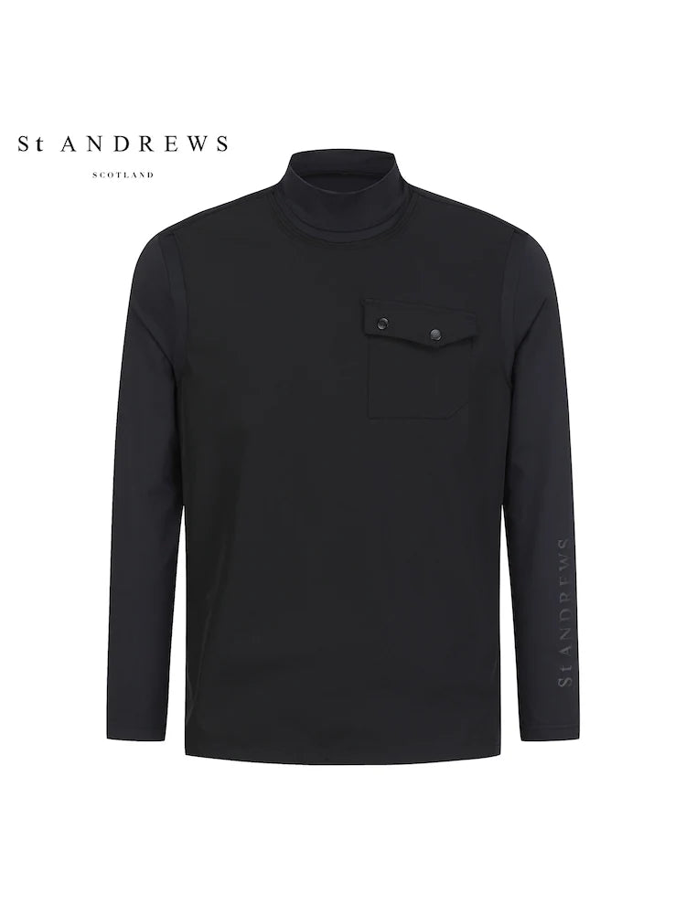 St Andrews Men's woven turtleneck undershirt
