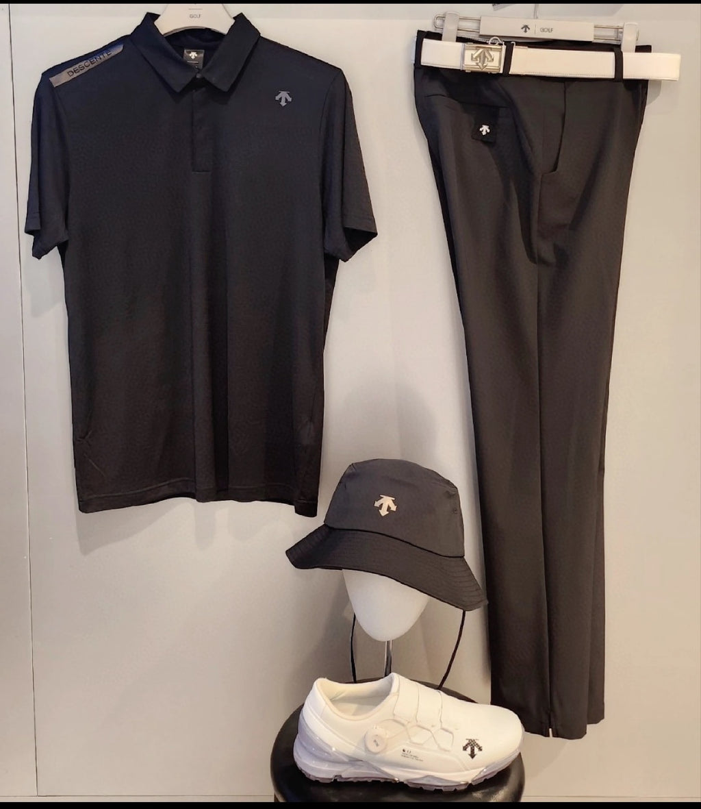 Descente Men Black Golf Polo