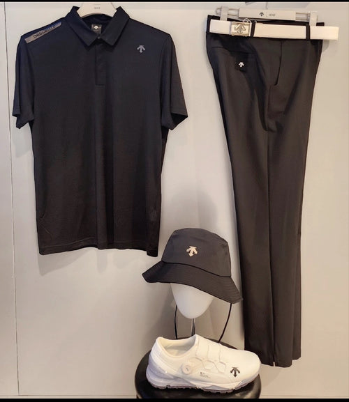 Descente Men Black Golf Polo