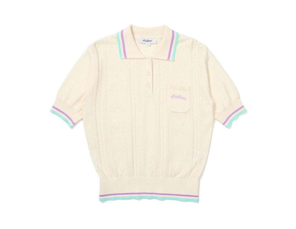 Malbon Gradient polo neck knit