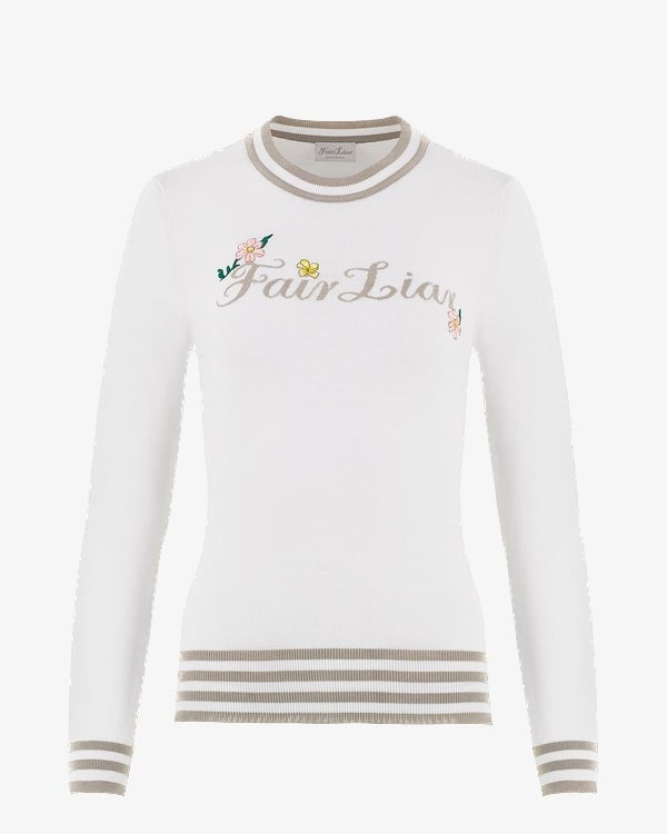 Fairliar White floral sweater