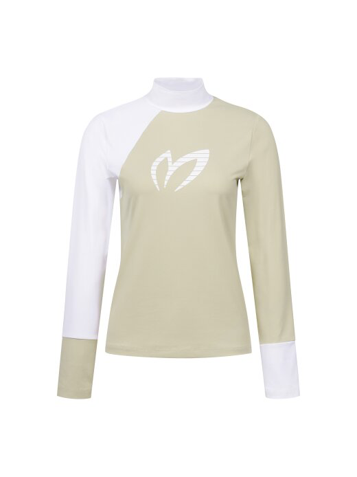MASTER BUNNY EDITION Mock Neck Color Mix Lettering T-shirt