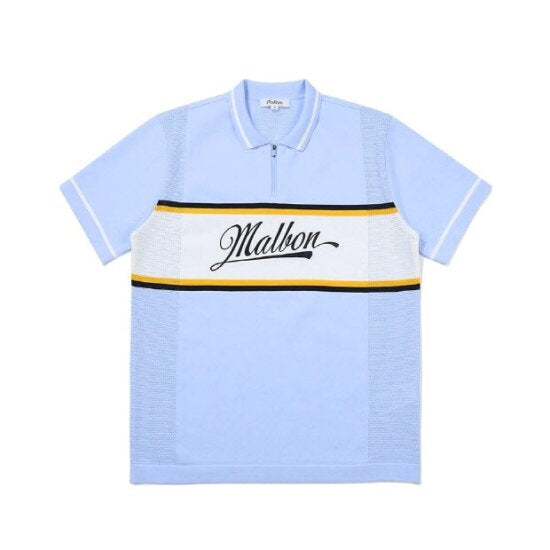 Malbon Color Block Amosa Short Sleeve Summer Knit SKY BLUE (MAN)