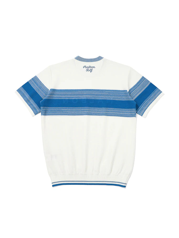 Malbon Gradient short-sleeve summer knit Blue
