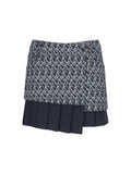 Master Bunnys Women's symbol jacquard pleated layered culotte skirt